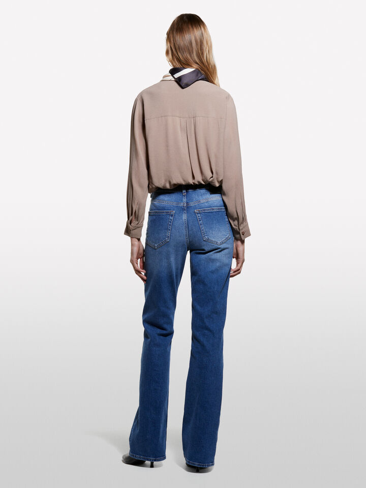 Brown oversized shirt - women's shirts - Brown | Sisley image number 2